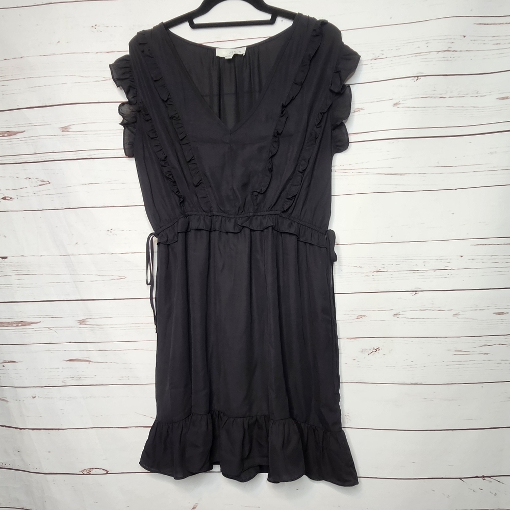 Pinch Black Ruffle Cinch Waist Dress